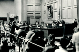 Thomas H. Stanton arguing before Justice Thurgood Marshall
